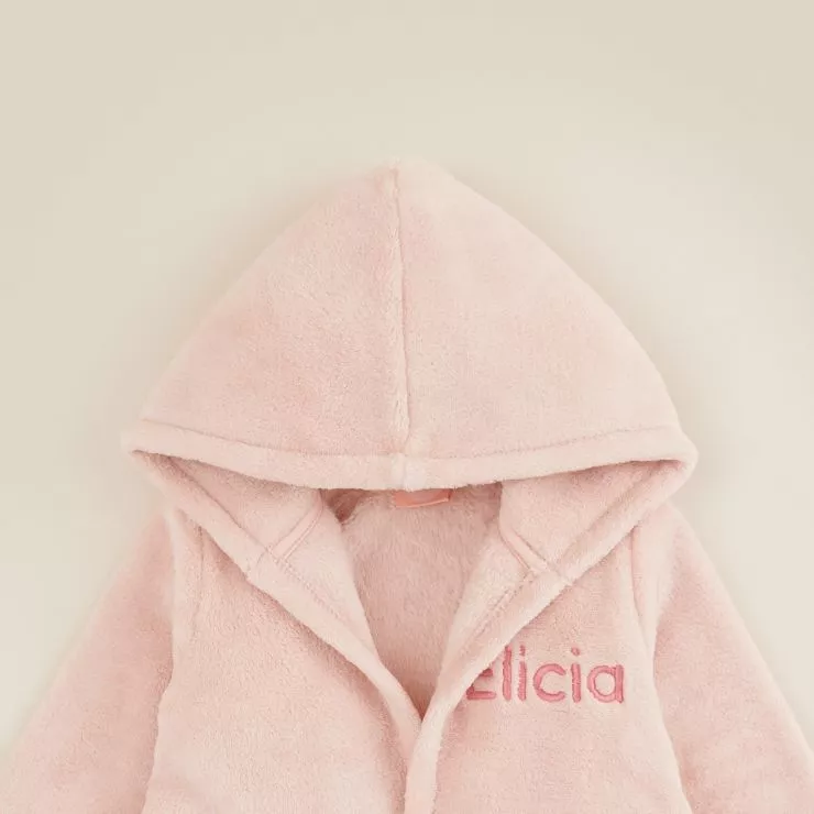 Personalised Pink Hooded Fleece Robe