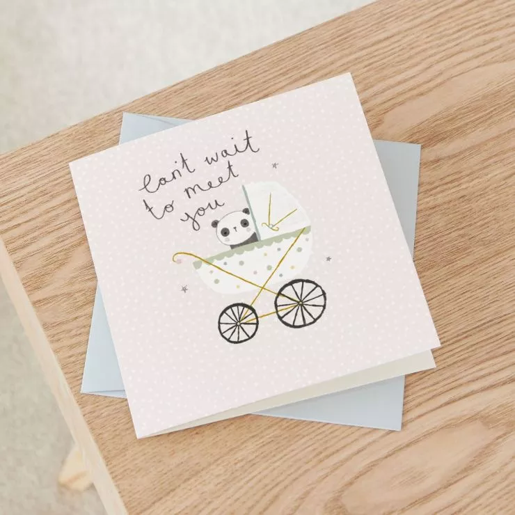 Personalised Panda Design New Baby Greetings Card 