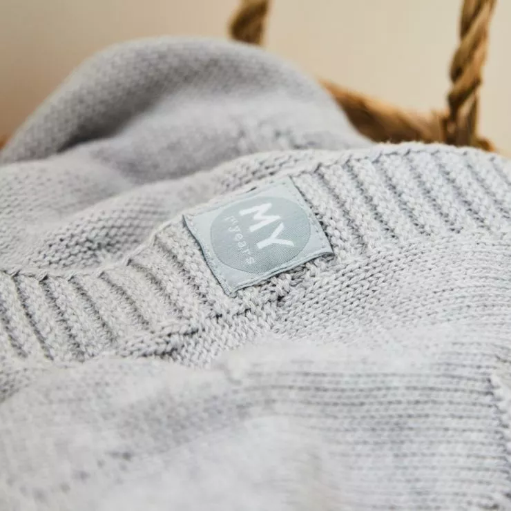 Personalised Grey Star Jacquard Blanket