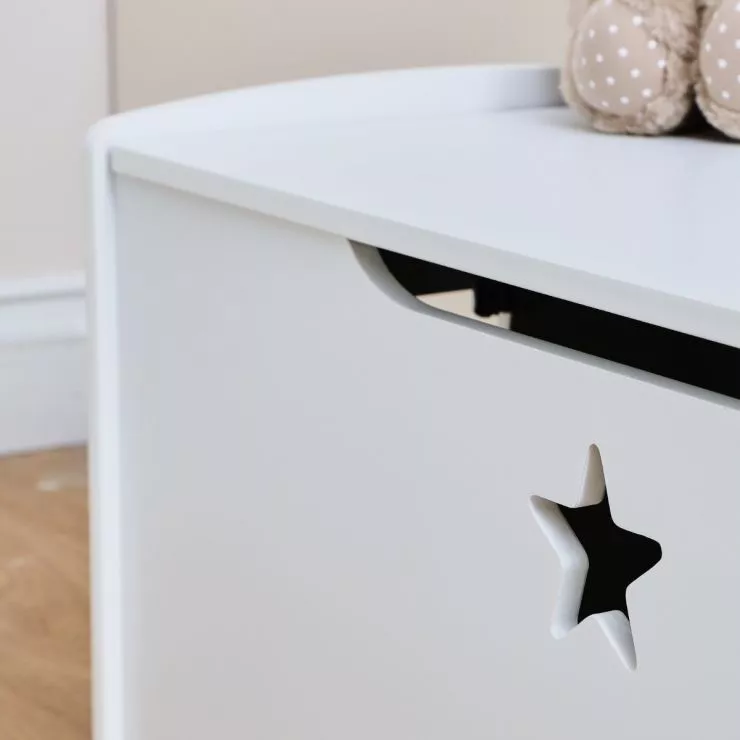 Personalised Large White Star Design Toy Box