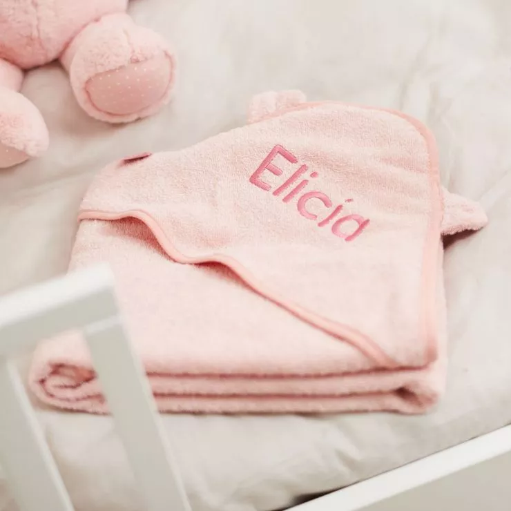 Personalised Pink Hooded Towel