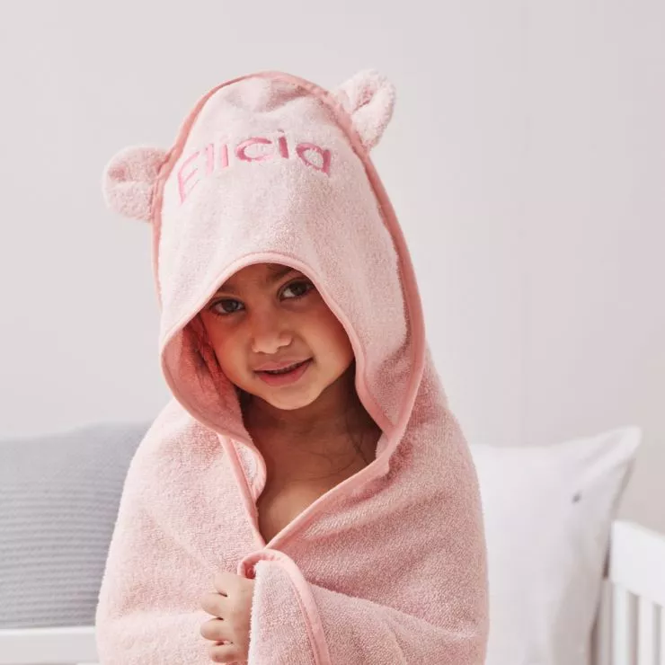 Personalised Pink Hooded Towel