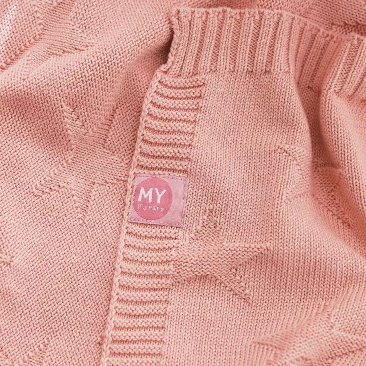 Personalised Born in 2024 Pink Star Jacquard Blanket