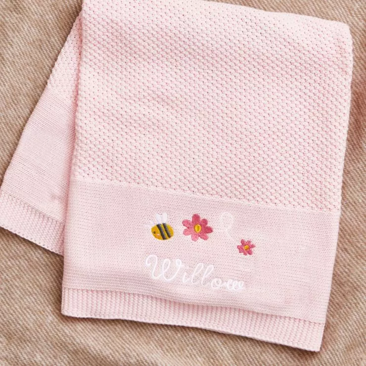 Personalised Bumblebee Light Pink Shawl