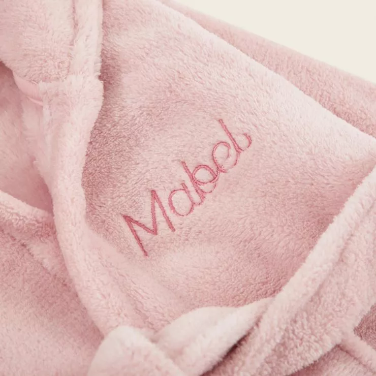 Personalised Pink Hooded Fleece Robe