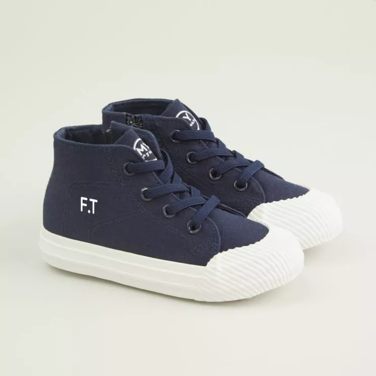 Personalised Navy Toddler High Top Trainers