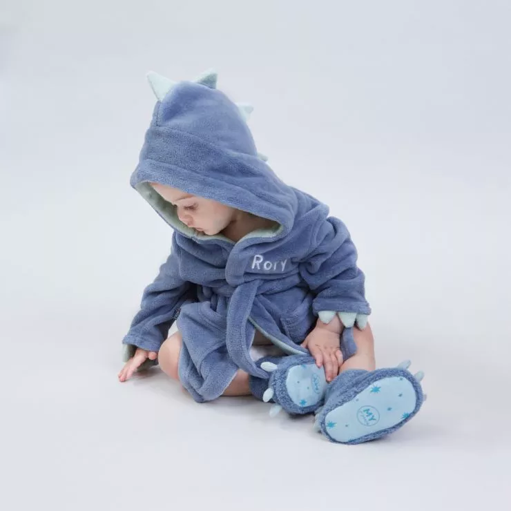 Personalised Dinosaur Fleece Dressing Gown