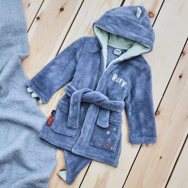Personalised Dinosaur Fleece Dressing Gown