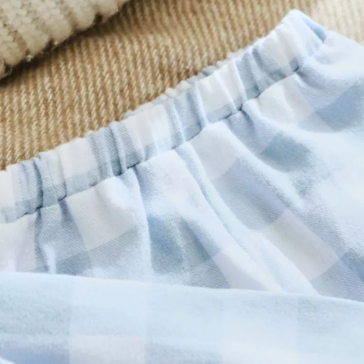 Personalised Traditional Blue Checkered Pyjama Set