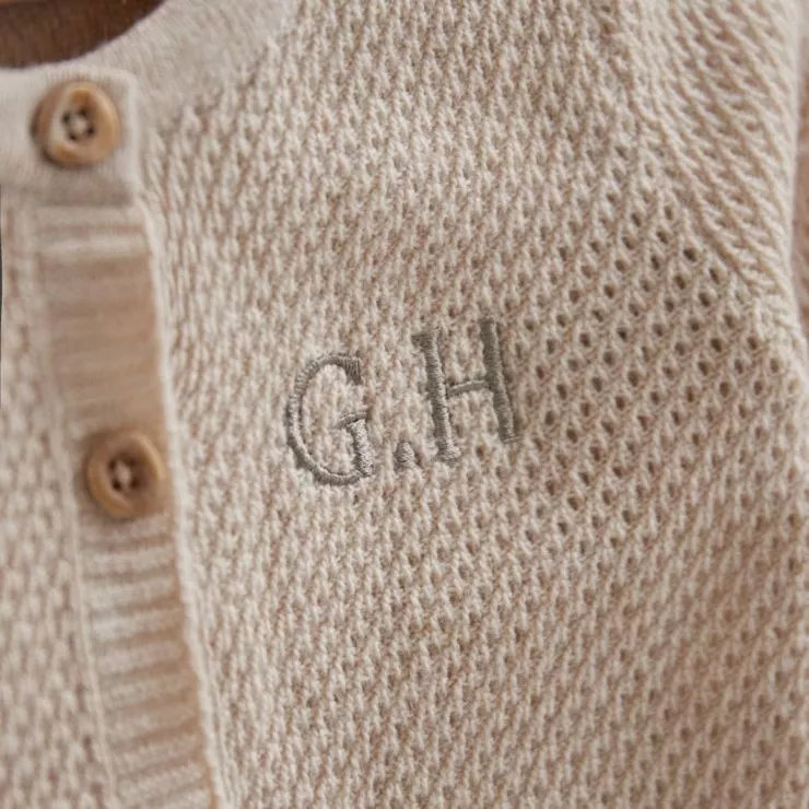 Personalised Oatmeal Heritage Cashmere Blend Cardigan and Legging Set