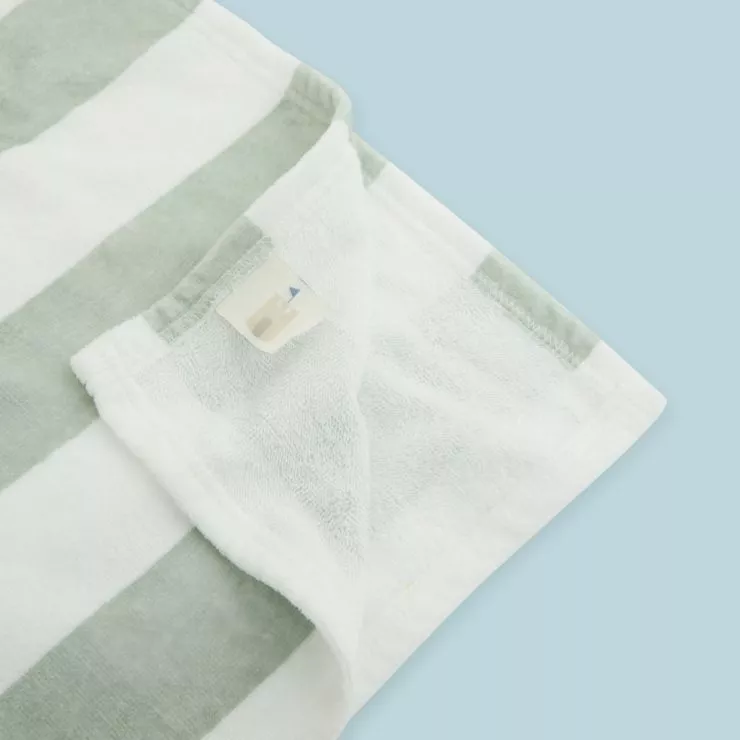 Personalised Green Striped Towelling Poncho