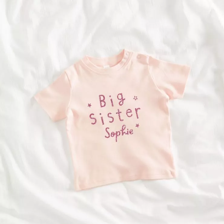 Personalised Pink Big Sister T-Shirt