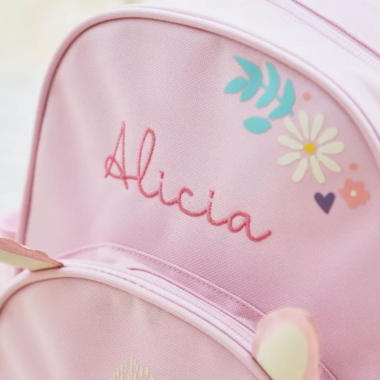Personalised Mini Pink Bunny Backpack