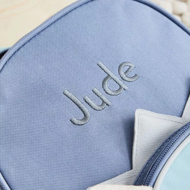 Personalised Blue Dinosaur Face Mini Backpack
