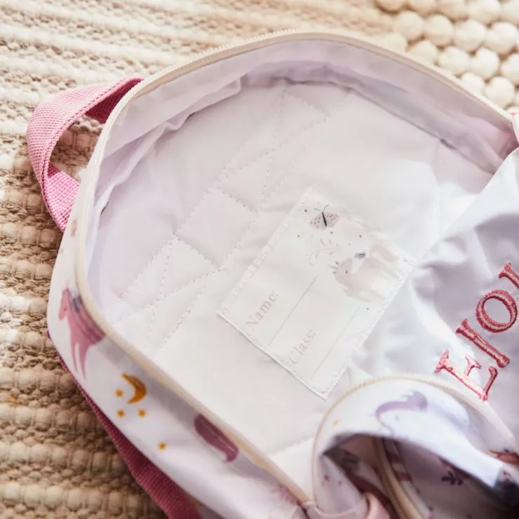 Personalised Unicorn Print Mini Backpack