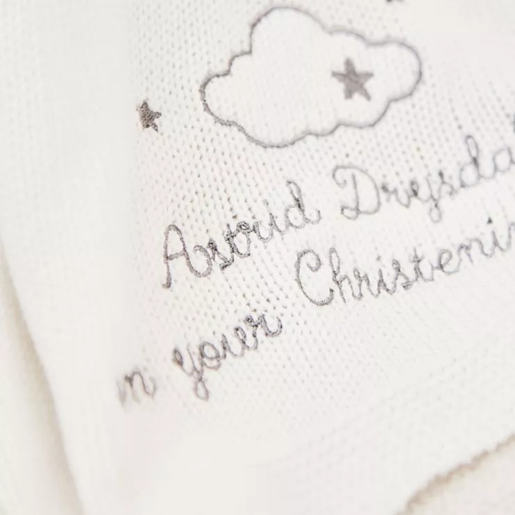 Personalised Christening Ivory Cotton Baby Shawl