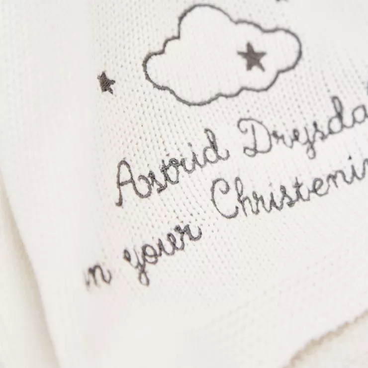 Personalised Christening Ivory Cotton Baby Shawl