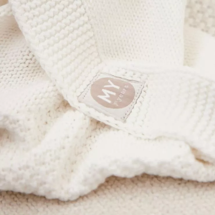 Personalised Christening Ivory Cotton Baby Shawl