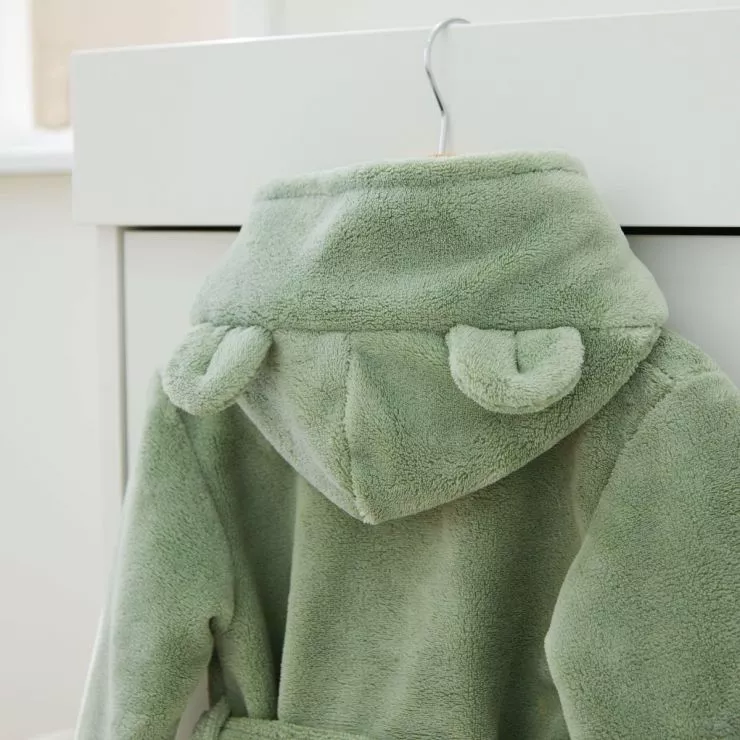 Personalised Sage Green Fleece Robe