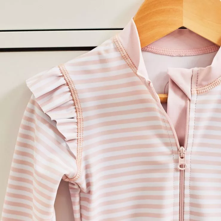 Personalised Pink Stripe All-in-One Swimsuit
