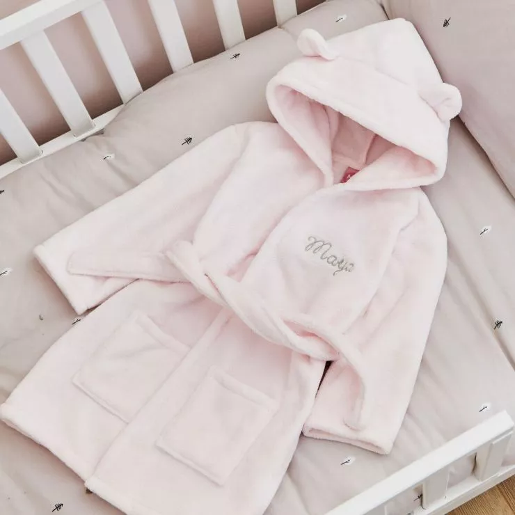 Personalised Light Pink Fleece Robe