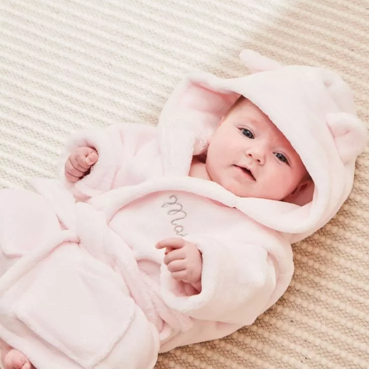 Personalised Light Pink Fleece Robe