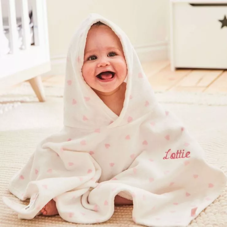 Personalised Heart Towelling Poncho