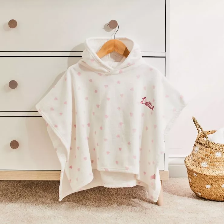 Personalised Heart Towelling Poncho