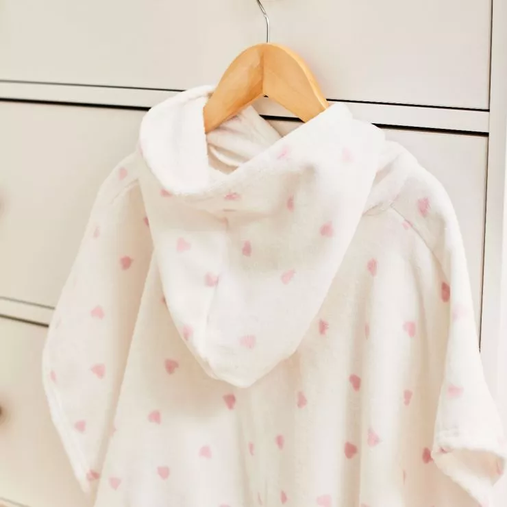 Personalised Heart Towelling Poncho