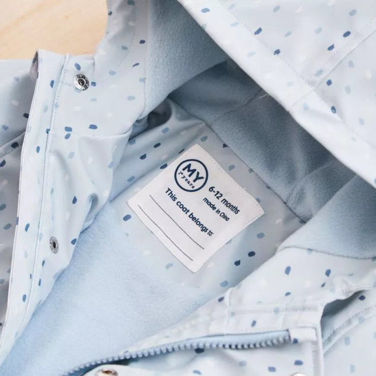 Personalised Blue Spot Print Raincoat