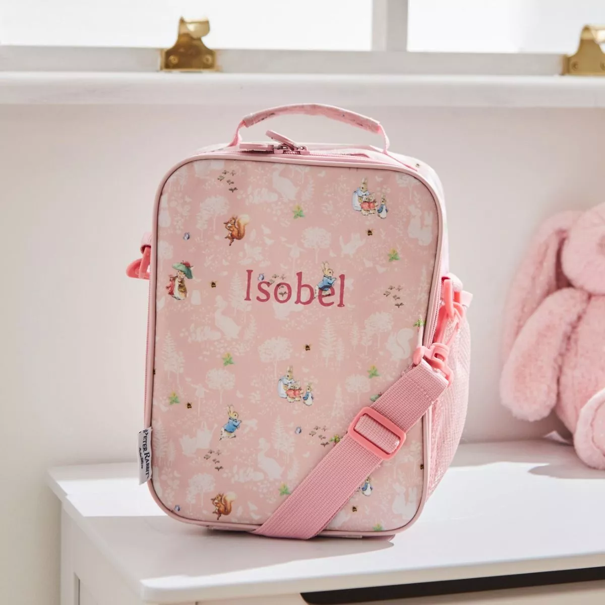 Personalised Pink Flopsy Bunny Lunch Bag