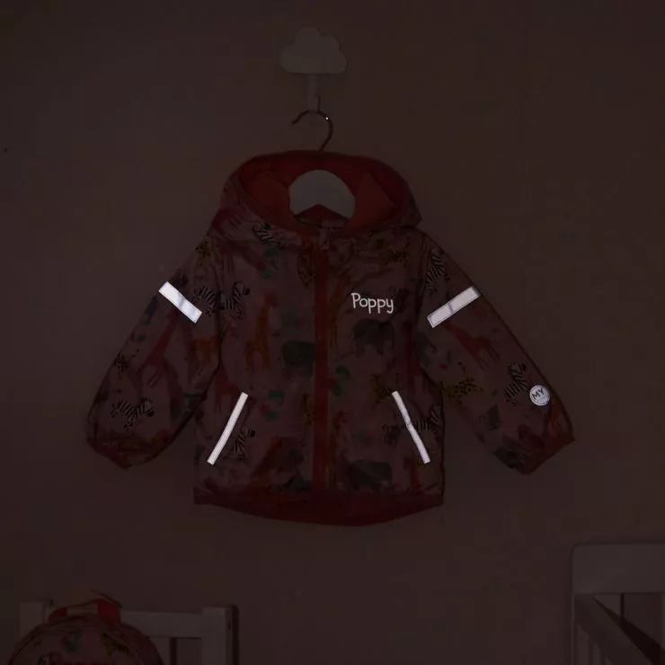 Personalised Pink Safari Print Raincoat