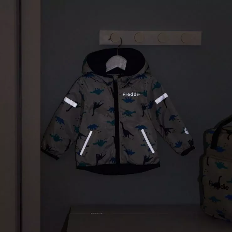 Personalised Grey Dinosaur Print Raincoat