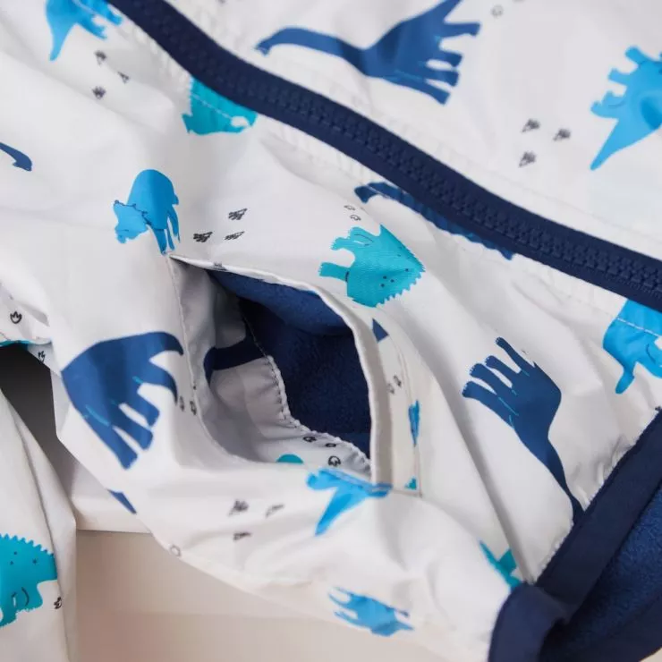 Personalised Grey Dinosaur Print Raincoat