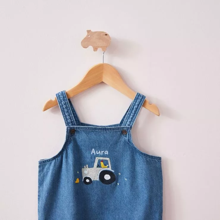 Personalised Farmyard Design Denim Dungarees