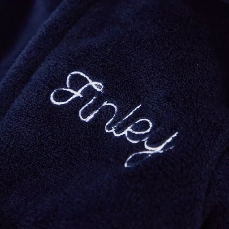 Personalised Navy Fleece Robe