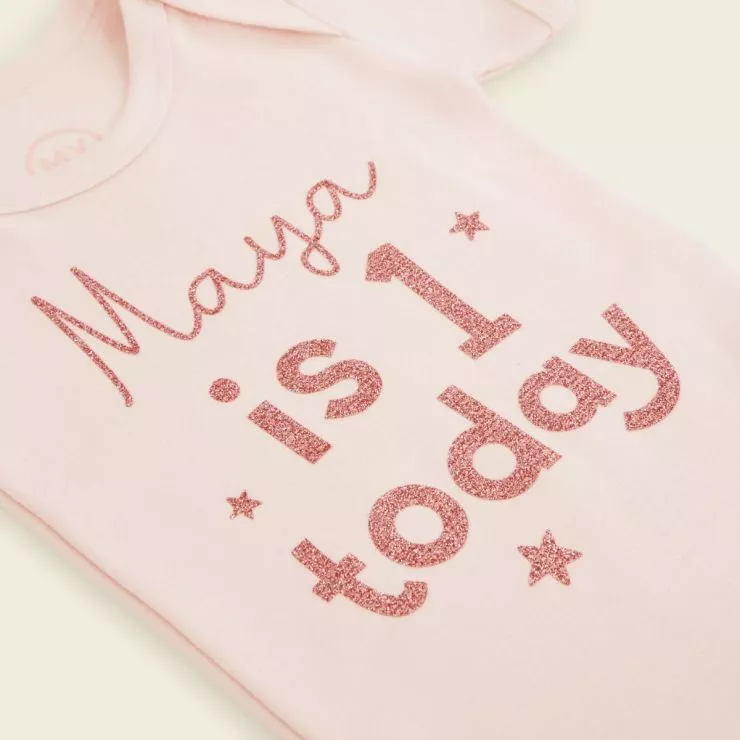 Personalised 1st Birthday Pink Bodysuit