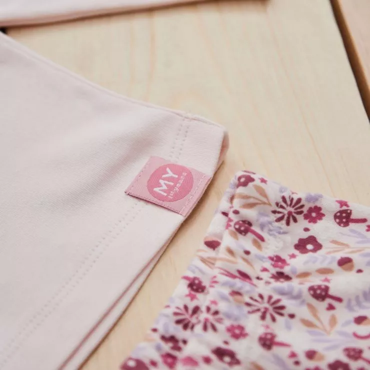 Personalised Pink Floral Frill Pyjama Set