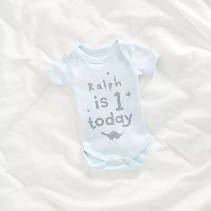 Personalised 1st Birthday Blue Bodysuit