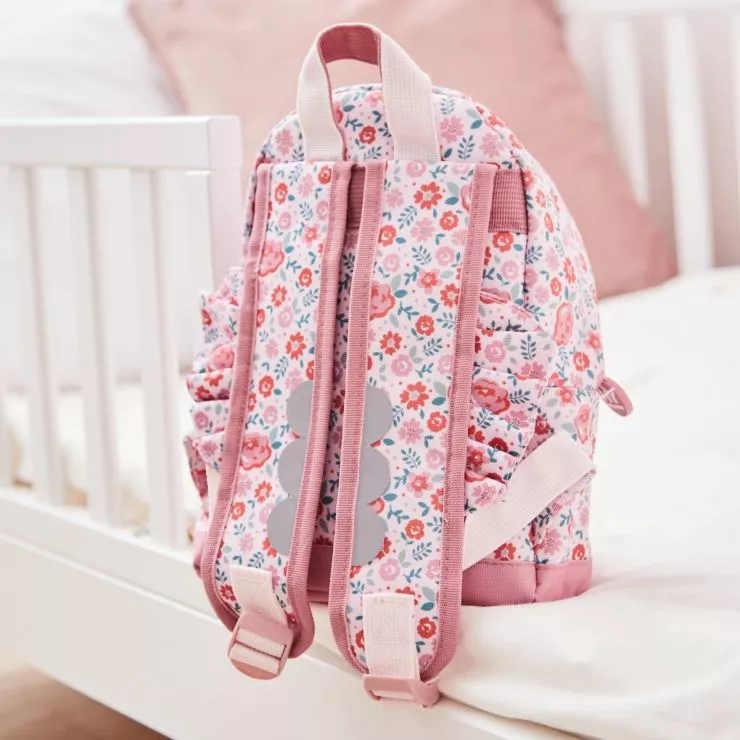 Personalised Pink Ditsy Print Classic Mini Backpack