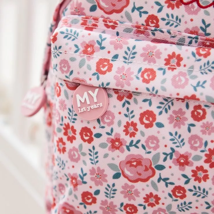 Personalised Pink Ditsy Print Classic Mini Backpack
