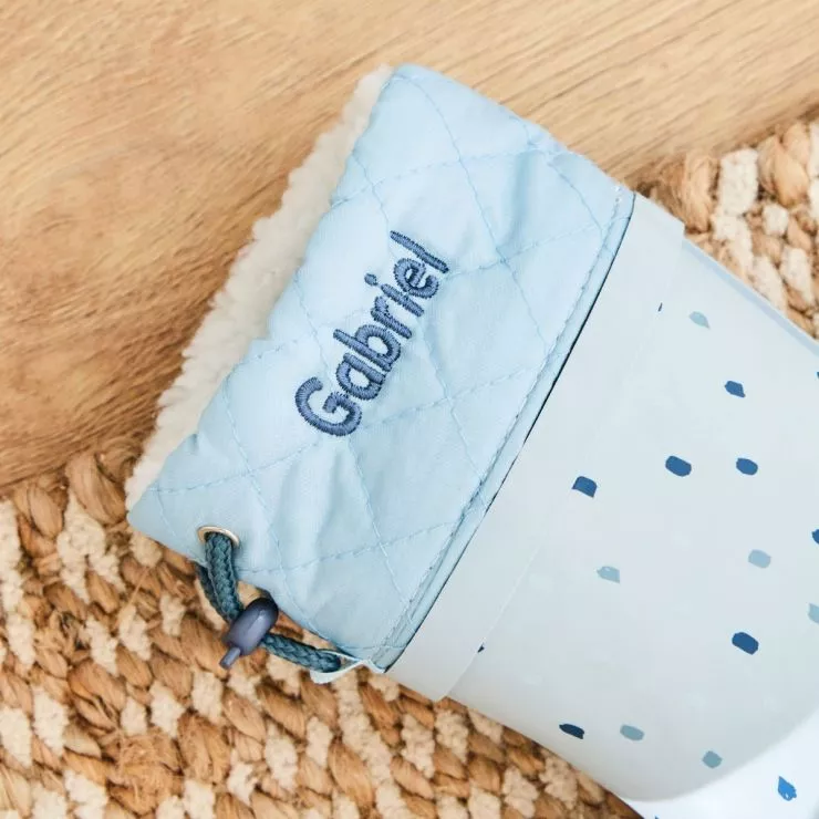 Personalised Blue Spot Welly Boots