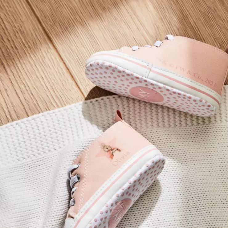 Personalised Flopsy Bunny Baby High Top Trainers