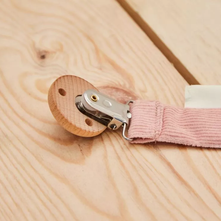 Personalised Pink Avery Row Corduroy Dummy Holder