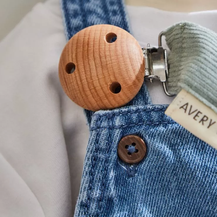 Personalised Blue Avery Row Corduroy Dummy Holder
