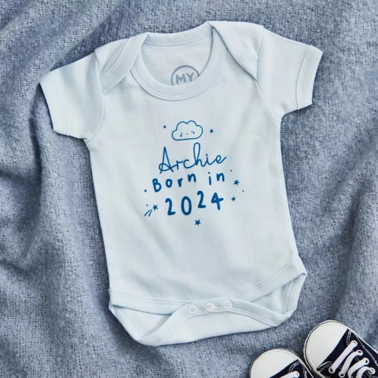 Personalised Born in 2024 Blue Bodysuit