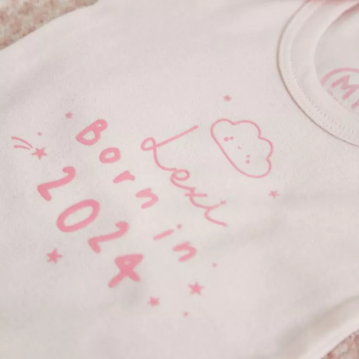 Personalised Born in 2024 Pink Bodysuit