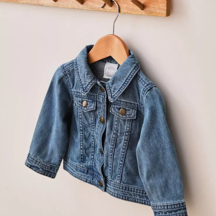 Personalised Pastel Letter Patch Denim Jacket