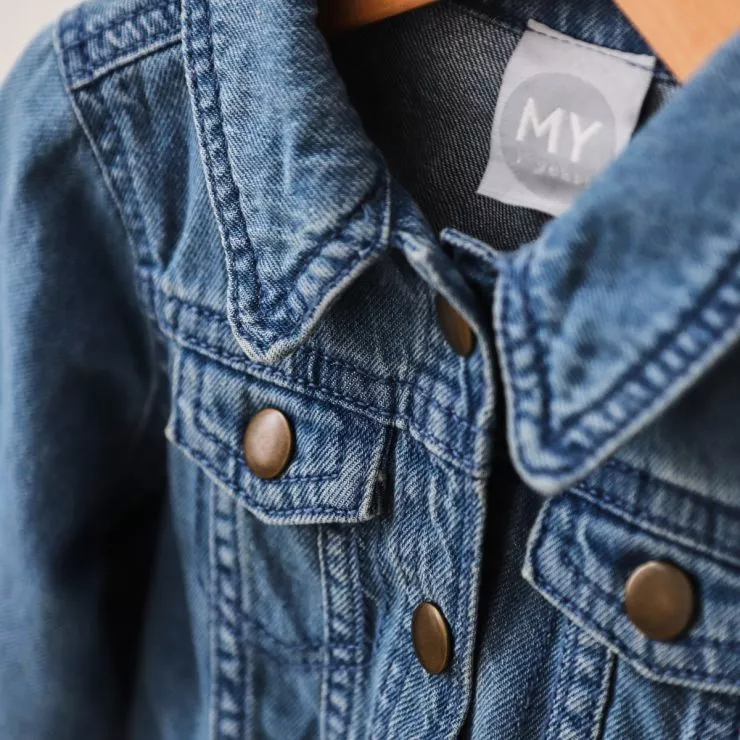 Personalised Pastel Letter Patch Denim Jacket