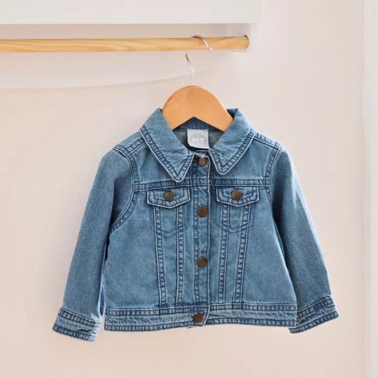 Personalised Multi-Coloured Letter Patch Denim Jacket